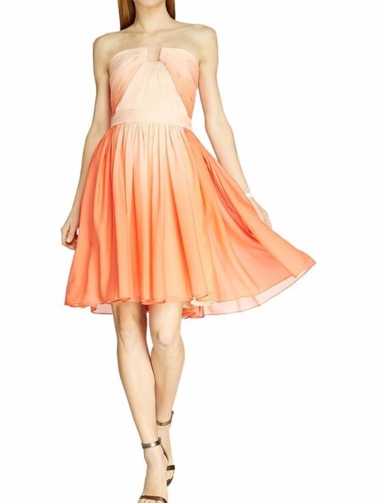 Halston Heritage Dresses & Skirts - HALSTON HERITAGE Chiffon Ombre Strapless Dress 0061